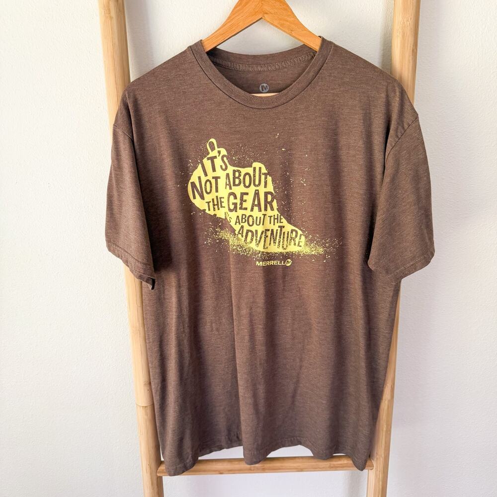 Merrell Brown Graphic Adventure Outdoors Short Sleeve T Shirt Mens Large